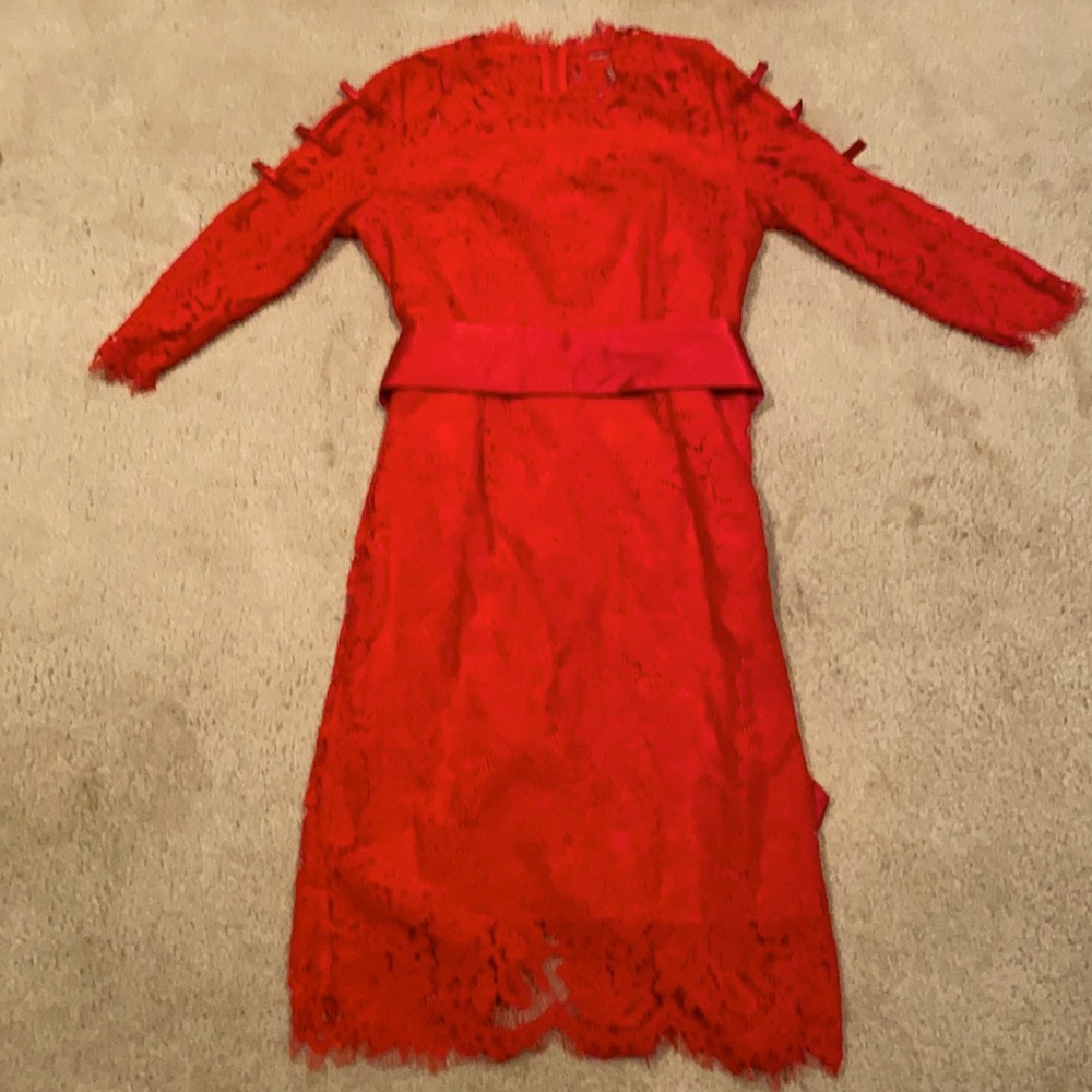 Red lace dress